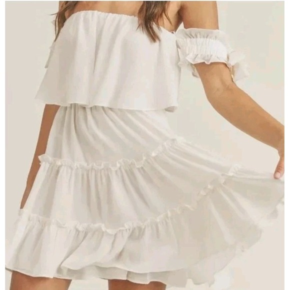 Anthropologie Dresses & Skirts - NWOT Anthropologie Mabel Rayna Mini Dress Sz M Bow Cap Sleeve Flowy Boho Fairy